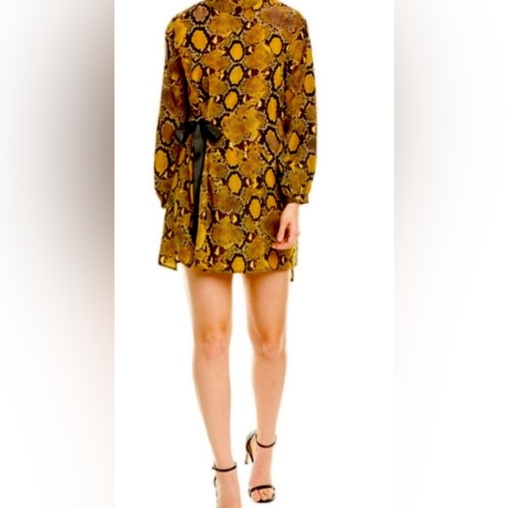 Zara Yellow and Black Long Sleeve Dress